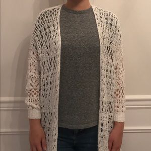 Hollister Cream Crochet Cardigan